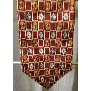 Chaps Ralph Lauren Luxury Maroon Green & Gold 100%‎ Silk Mens Neck Tie USA